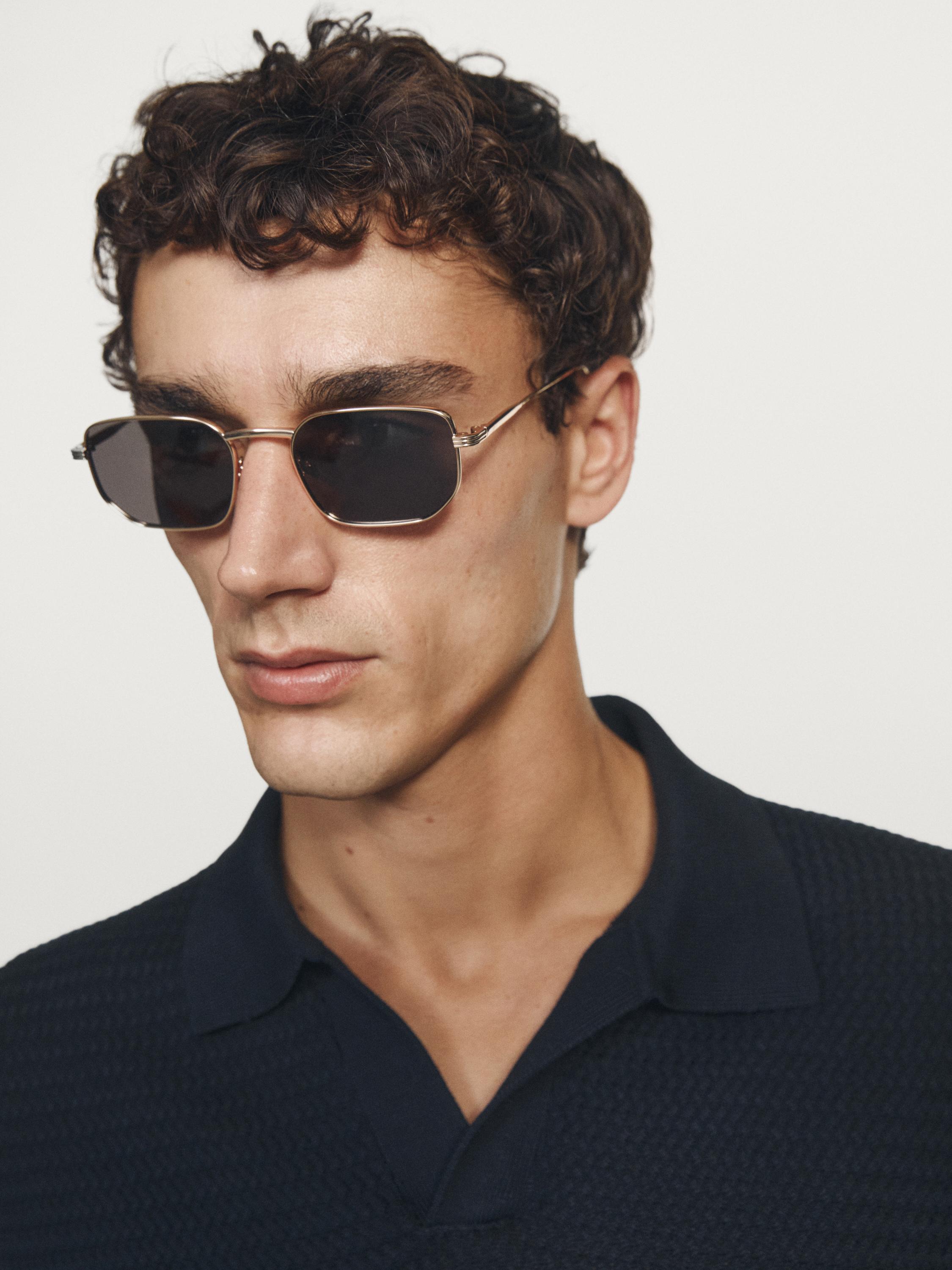 Polo en maille texturée à manches courtes